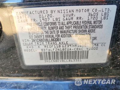 Zdjęcie 12 z 12 samochodu: 2020 NISSAN VERSA SV VIN:3N1CN8EV8LL863351 - miniatura