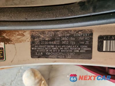 Zdjęcie 13 z 13 samochodu: 2005 HYUNDAI ELANTRA GLS VIN:KMHDN46D85U172387 - miniatura