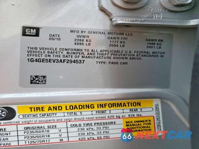 Zdjęcie 12 z 12 samochodu: 2010 BUICK LACROSSE CXS VIN:1G4GE5EV3AF294537 - miniatura