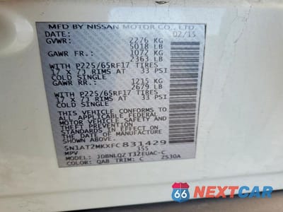 Zdjęcie 13 z 13 samochodu: 2015 NISSAN ROGUE SV VIN:5N1AT2MKXFC831429 - miniatura