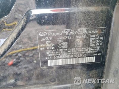 Zdjęcie 13 z 13 samochodu: 2019 HYUNDAI SANTA FE LIMITED 2.4L VIN:5NMS53AD4KH083450 - miniatura