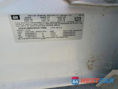 Zdjęcie 13 z 13 samochodu: 2012 GMC TERRAIN SLE VIN:2GKALMEK9C6371655 - miniatura