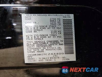Zdjęcie 13 z 13 samochodu: 2026 NISSAN PATHFINDER SV VIN:5N1DR3BE2TC244409 - miniatura