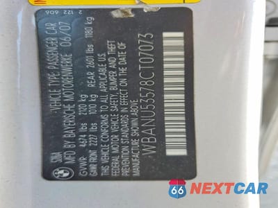 Zdjęcie 12 z 12 samochodu: 2008 BMW 528 VIN:WBANU53578CT07073 - miniatura