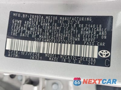 Zdjęcie 12 z 12 samochodu: 2026 TOYOTA COROLLA SE VIN:5YFS4MCE8TP270258 - miniatura