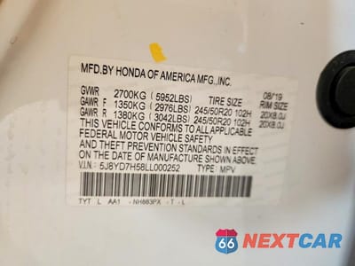 Zdjęcie 14 z 14 samochodu: 2020 ACURA MDX SPORT HYBRID TECHNOLOGY VIN:5J8YD7H58LL000252 - miniatura