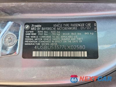 Zdjęcie 12 z 12 samochodu: 2007 BMW Z4 3.0SI VIN:4USBU53577LX02580 - miniatura