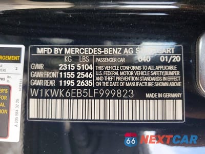 Zdjęcie 13 z 13 samochodu: 2020 MERCEDES-BENZ C 43 AMG VIN:W1KWK6EB5LF999823 - miniatura