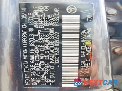 Zdjęcie 12 z 12 samochodu: 2014 TOYOTA PRIUS C ONE VIN:JTDKDTB34E1080622 - miniatura