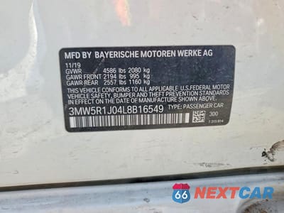 Zdjęcie 12 z 12 samochodu: 2020 BMW 330I VIN:3MW5R1J04L8B16549 - miniatura