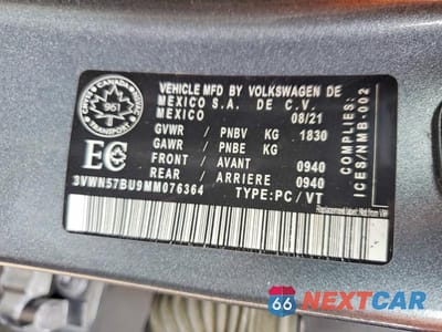 Zdjęcie 12 z 12 samochodu: 2021 VOLKSWAGEN JETTA S VIN:3VWN57BU9MM076364 - miniatura