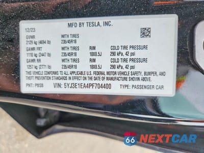 Zdjęcie 12 z 12 samochodu: 2023 TESLA MODEL 3 VIN:5YJ3E1EA4PF704400 - miniatura