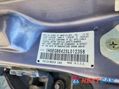 Zdjęcie 12 z 12 samochodu: 1995 HONDA CIVIC DX VIN:1HGEG8642SL012356 - miniatura