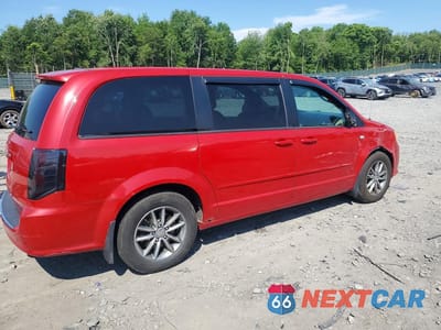 Trzecie zdjęcie samochodu z tyłu: 2014 DODGE GRAND CARAVAN SE VIN:2C4RDGBGXER227725 - miniatura