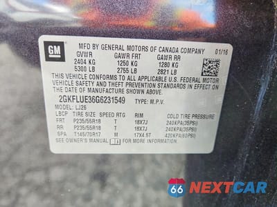 Zdjęcie 14 z 14 samochodu: 2016 GMC TERRAIN SLT VIN:2GKFLUE36G6231549 - miniatura
