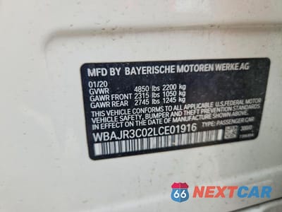 Zdjęcie 12 z 12 samochodu: 2020 BMW 530 I VIN:WBAJR3C02LCE01916 - miniatura