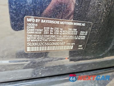 Zdjęcie 12 z 12 samochodu: 2016 BMW X6 XDRIVE35I VIN:5UXKU2C56G0N80167 - miniatura