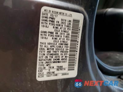 Zdjęcie 13 z 13 samochodu: 2017 INFINITI QX70 BASE VIN:JN8CS1MW9HM414401 - miniatura