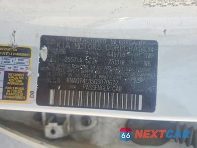 Zdjęcie 12 z 12 samochodu: 2016 KIA OPTIMA LX VIN:KNAGT4L35G5070672 - miniatura