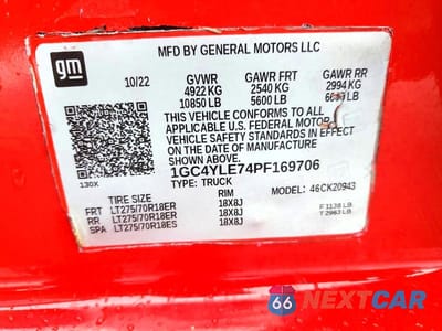 Zdjęcie 14 z 14 samochodu: 2023 CHEVROLET SILVERADO K2500 HEAVY DUTY VIN:1GC4YLE74PF169706 - miniatura