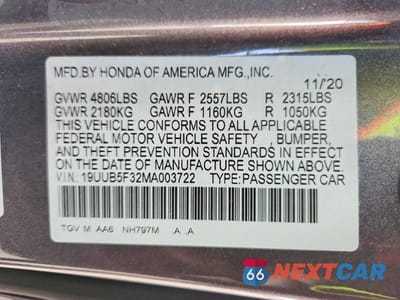 Zdjęcie 12 z 12 samochodu: 2021 ACURA TLX VIN:19UUB5F32MA003722 - miniatura