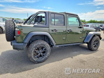 Trzecie zdjęcie samochodu z tyłu: 2021 JEEP WRANGLER UNLIMITED SPORT VIN:1C4HJXDN4MW758960 - miniatura