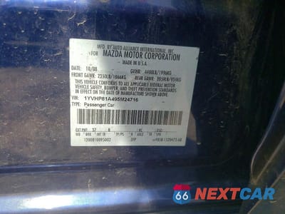 Zdjęcie 12 z 12 samochodu: 2009 MAZDA 6 I VIN:1YVHP81A495M24716 - miniatura