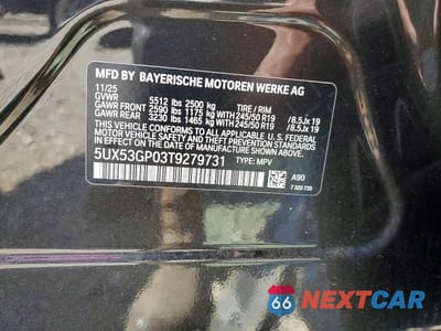 Zdjęcie 14 z 14 samochodu: 2026 BMW X3 30 XDRIVE VIN:5UX53GP03T9279731 - miniatura