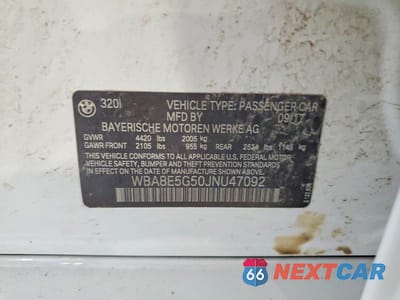 Zdjęcie 13 z 13 samochodu: 2018 BMW 320 XI VIN:WBA8E5G50JNU47092 - miniatura