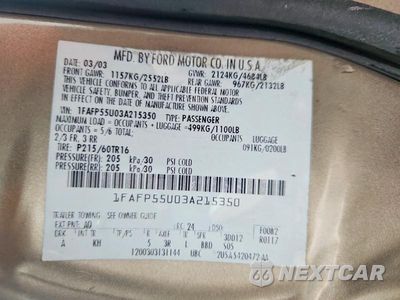 Zdjęcie 12 z 12 samochodu: 2003 FORD TAURUS SES VIN:1FAFP55U03A215350 - miniatura