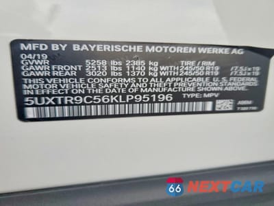Zdjęcie 13 z 13 samochodu: 2019 BMW X3 XDRIVE30I VIN:5UXTR9C56KLP95196 - miniatura