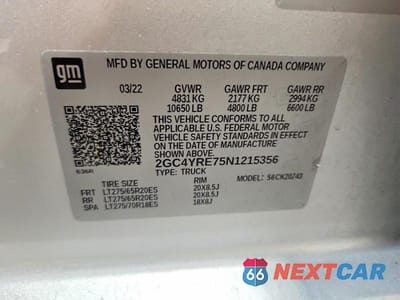 Zdjęcie 12 z 12 samochodu: 2022 CHEVROLET SILVERADO K2500 HIGH COUNTRY VIN:2GC4YRE75N1215356 - miniatura