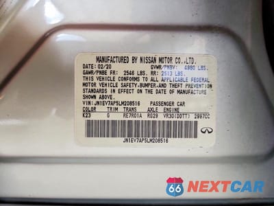 Zdjęcie 12 z 12 samochodu: 2020 INFINITI Q50 3.0T LUXE VIN:JN1EV7AP5LM208516 - miniatura
