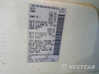 Zdjęcie 12 z 12 samochodu: 2017 NISSAN PATHFINDER S VIN:5N1DR2MN7HC656923 - miniatura