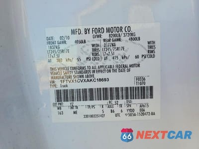 Zdjęcie 12 z 12 samochodu: 2010 FORD F150 SUPER CAB VIN:1FTVX1CVXAKC18693 - miniatura