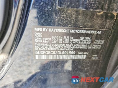 Zdjęcie 13 z 13 samochodu: 2013 BMW X6 XDRIVE50I VIN:5UXFG8C52DL591589 - miniatura