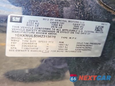 Zdjęcie 13 z 13 samochodu: 2017 GMC ACADIA SLT-1 VIN:1GKKNULS5HZ313670 - miniatura