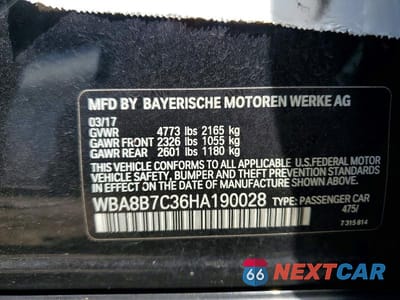 Zdjęcie 12 z 12 samochodu: 2017 BMW 340 XI VIN:WBA8B7C36HA190028 - miniatura