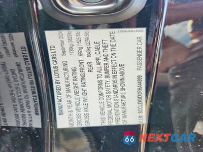 Zdjęcie 12 z 12 samochodu: 2024 LOTUS EMIRA FIRST EDITION VIN:SCCLEKMX0RHA44999 - miniatura