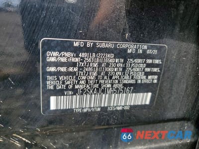 Zdjęcie 14 z 14 samochodu: 2021 SUBARU FORESTER PREMIUM VIN:JF2SKAJC1MH575167 - miniatura
