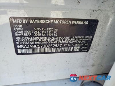 Zdjęcie 12 z 12 samochodu: 2018 BMW 530E VIN:WBAJA9C57JB252537 - miniatura