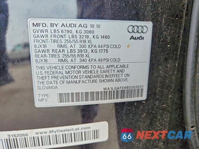 Zdjęcie 13 z 13 samochodu: 2011 AUDI Q7 PREMIUM PLUS VIN:WA1LGAFE9BD003650 - miniatura