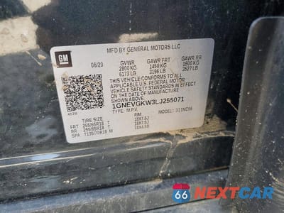 Zdjęcie 13 z 13 samochodu: 2020 CHEVROLET TRAVERSE LT VIN:1GNEVGKW3LJ255071 - miniatura