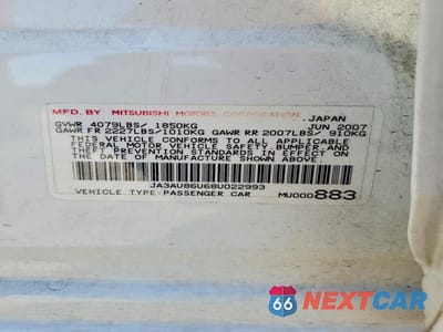 Zdjęcie 12 z 12 samochodu: 2008 MITSUBISHI LANCER GTS VIN:JA3AU86U68U022993 - miniatura