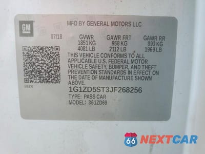 Zdjęcie 13 z 13 samochodu: 2018 CHEVROLET MALIBU LT VIN:1G1ZD5ST3JF268256 - miniatura