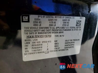 Zdjęcie 13 z 13 samochodu: 2012 GMC TERRAIN SLE VIN:2GKALSEK0C6136758 - miniatura