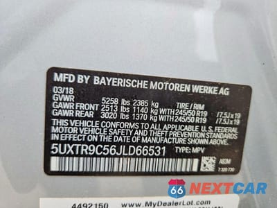 Zdjęcie 13 z 13 samochodu: 2018 BMW X3 XDRIVE30I VIN:5UXTR9C56JLD66531 - miniatura