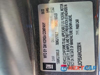 Zdjęcie 12 z 12 samochodu: 2022 CHEVROLET SPARK 2LT VIN:KL8CF6SA9NC023814 - miniatura