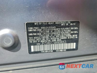 Zdjęcie 13 z 13 samochodu: 2010 SUBARU FORESTER 2.5X PREMIUM VIN:JF2SH6CC3AH908053 - miniatura