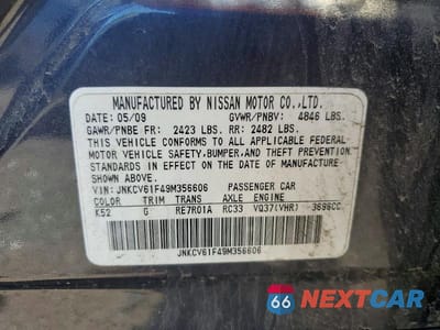 Zdjęcie 12 z 12 samochodu: 2009 INFINITI G37 SEDAN X VIN:JNKCV61F49M356606 - miniatura